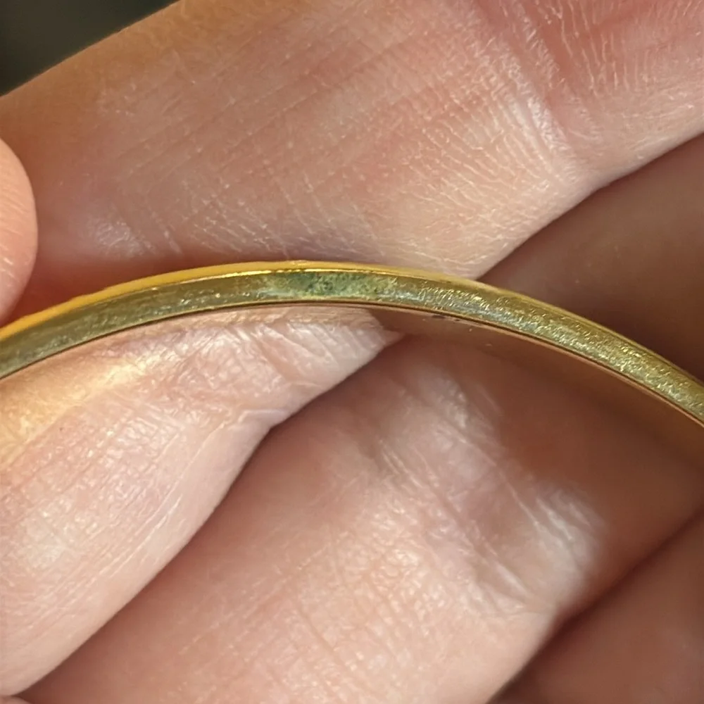 J. Crew Yellow Enamel Bangle Bracelet Lucky Elephant Gold Tone Boho Classic